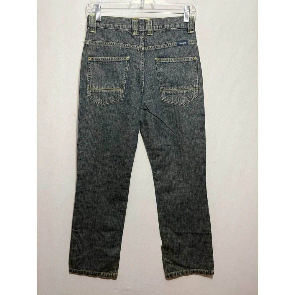 Wrangler Five Star Boys Jeans 14 Regular Straight Dark Wash Adjustable NWT
